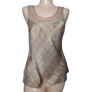Y2K Silk Beaded‎ Cami Top Vintage Old Navy Romantic Coquette Fairy Grunge Indie